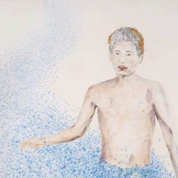 „Boy of Solution“ 2012 Eitempera, Aquarell auf Holz, 80x100 cm