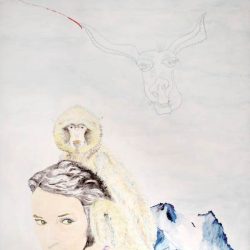 „Susanne am Silbersattel“ 2011 Eitempera, Ölkreide auf Holz, 112x90 cm